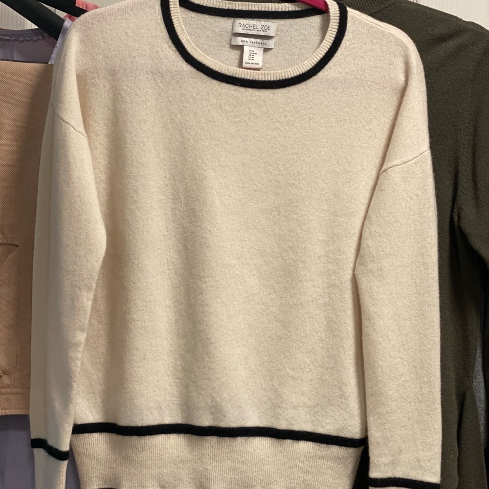 Rachael Zoe Cream Cashmere Pullover